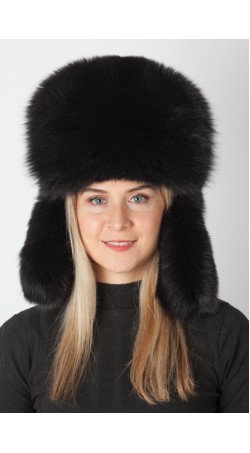 Black fox fur hat – Russian style